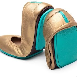 Metallic gold Tieks size 8